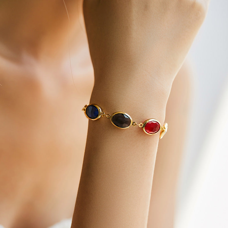 Embroidered Glass Material Light Luxury Temperament Bracelet