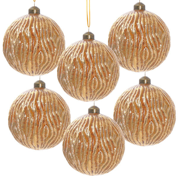 6PCS Set Glass Christmas Ball Ornaments Shimmering Hanging Decorations For Holiday Tree & Party Festive Xmas Decor FBA Shipment