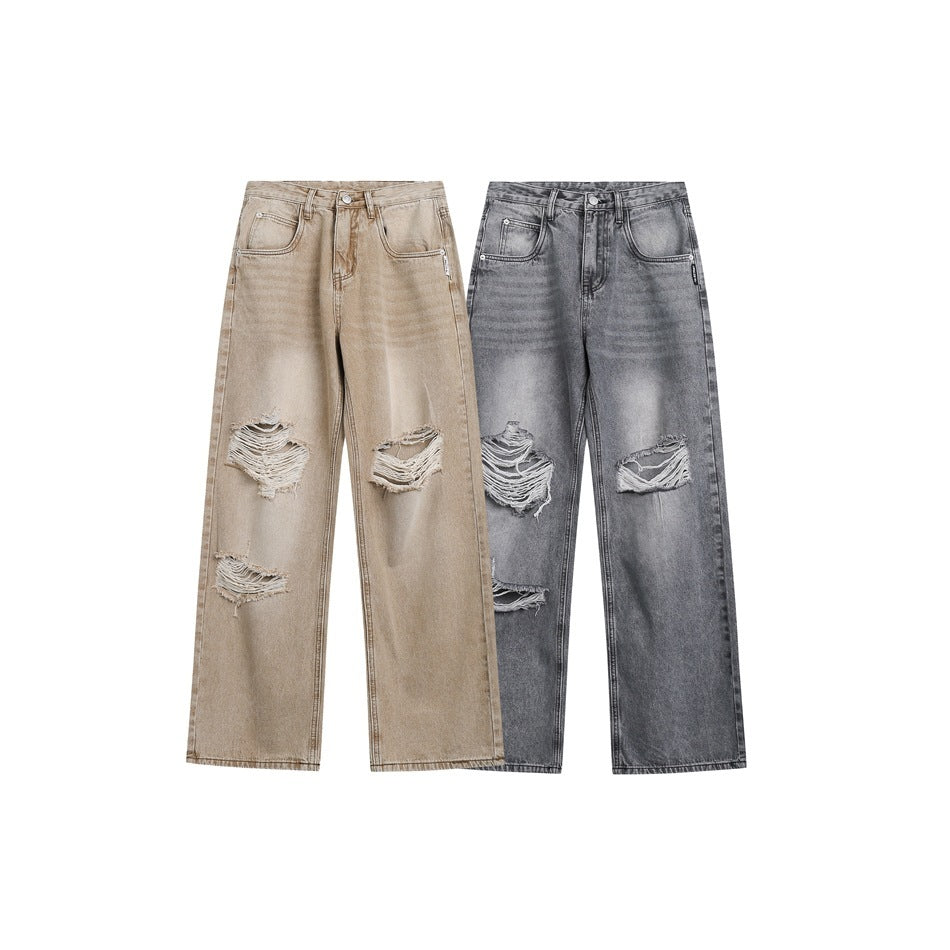 Retro Tattered Jeans Jeans For Men And Women