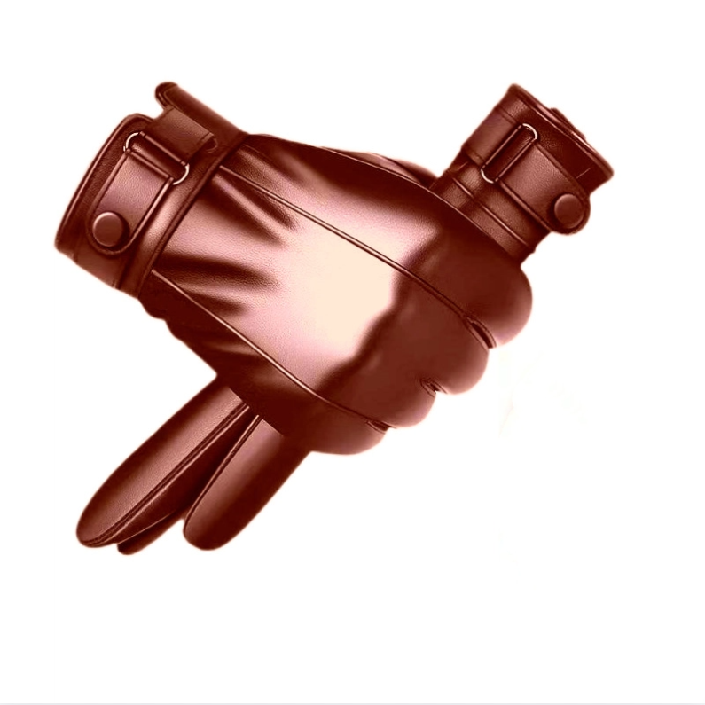 Sheepskin Leather Gloves Men Winter Lined Thickened Warm Riding Motorcycle Driving Touch Screen Mitten Gloves