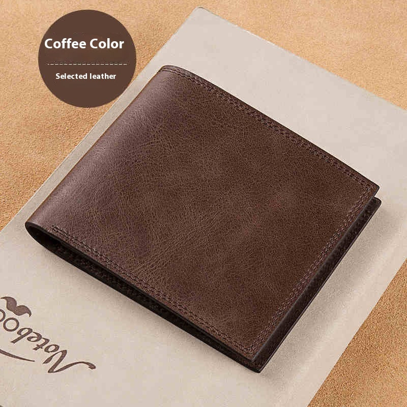 Men's Wallet Short Authentic Leather Tactile Feel