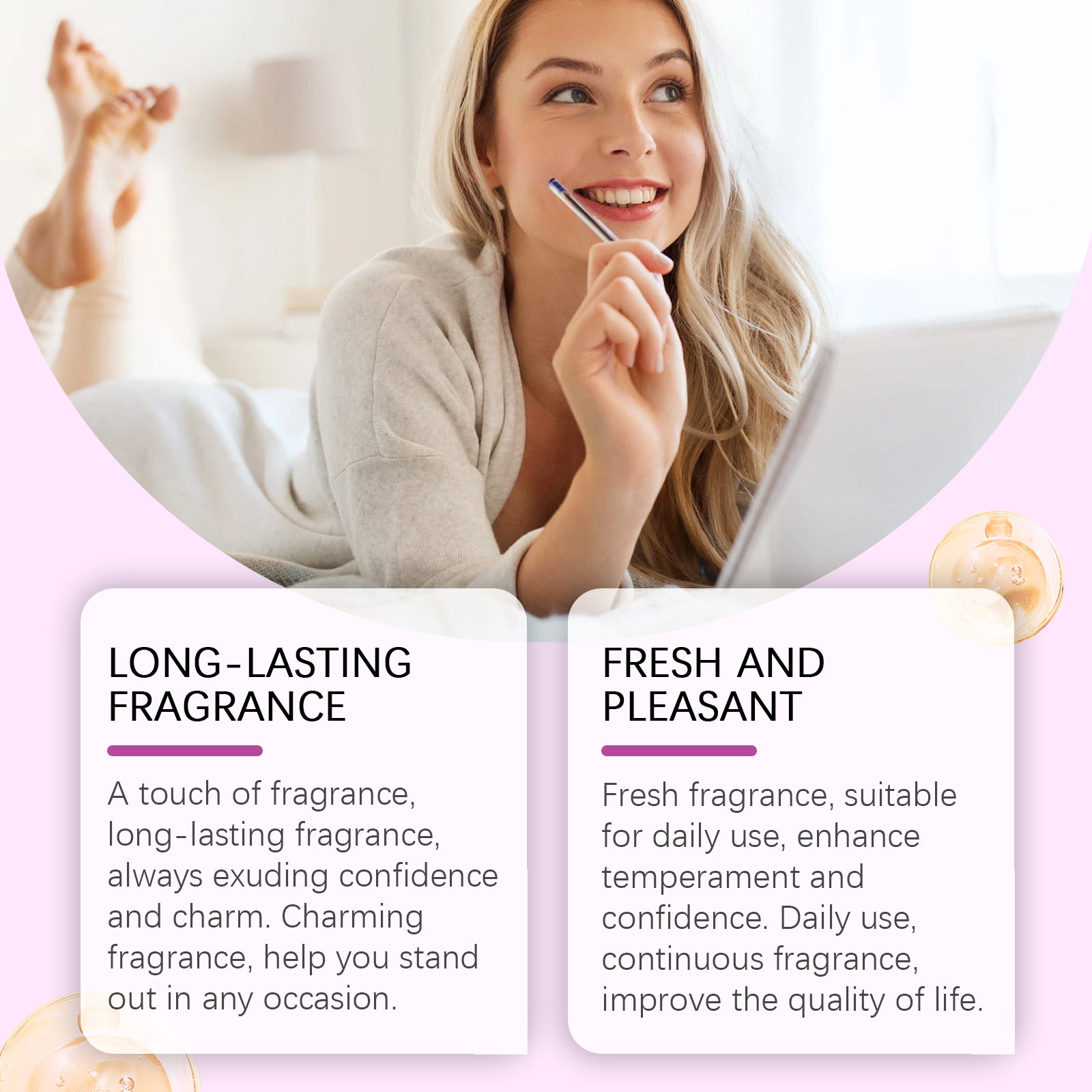 Roxelis Travel Perfume (Saffron)Herbal Charm Perfume Keep Fragrance Release Charm Misty Rain Garden Wood Scent Portable Herbal Perfume