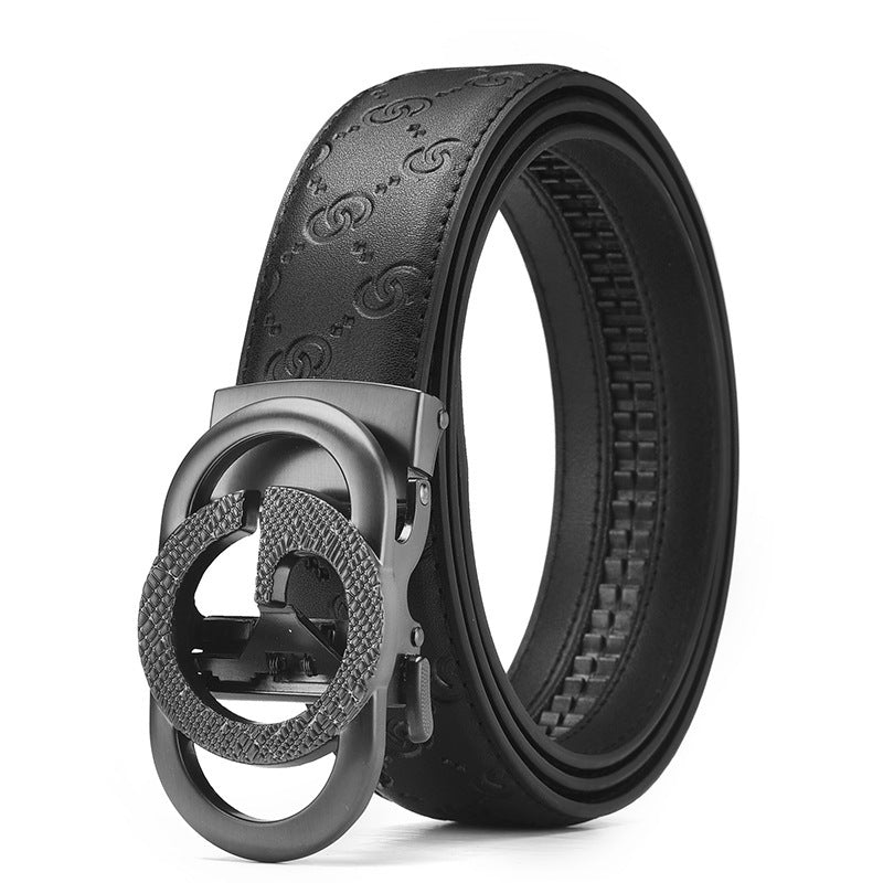 Men's Genuine Leather Alloy Automatic Buckle Versatile Korean Business Casual Fashion Belt