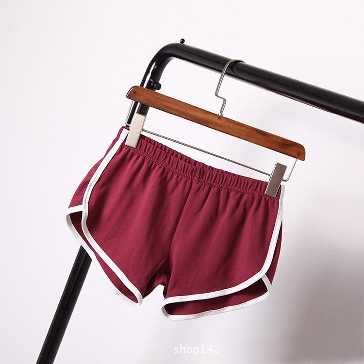 Solid Color Breathable Workout Shorts Women's Candy Color Hot Pants Shorts