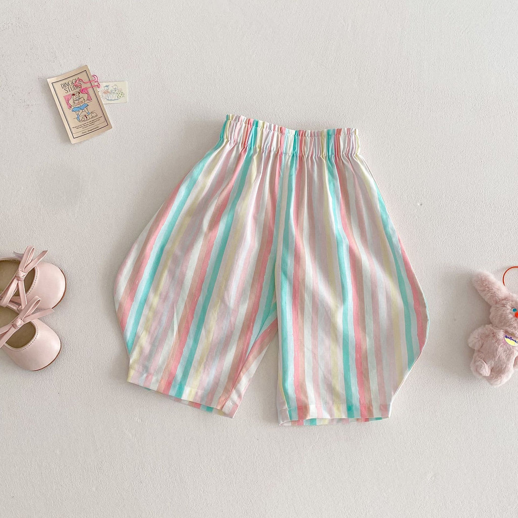 Girls' Anti-mosquito Pants Striped Floral Casual Pants