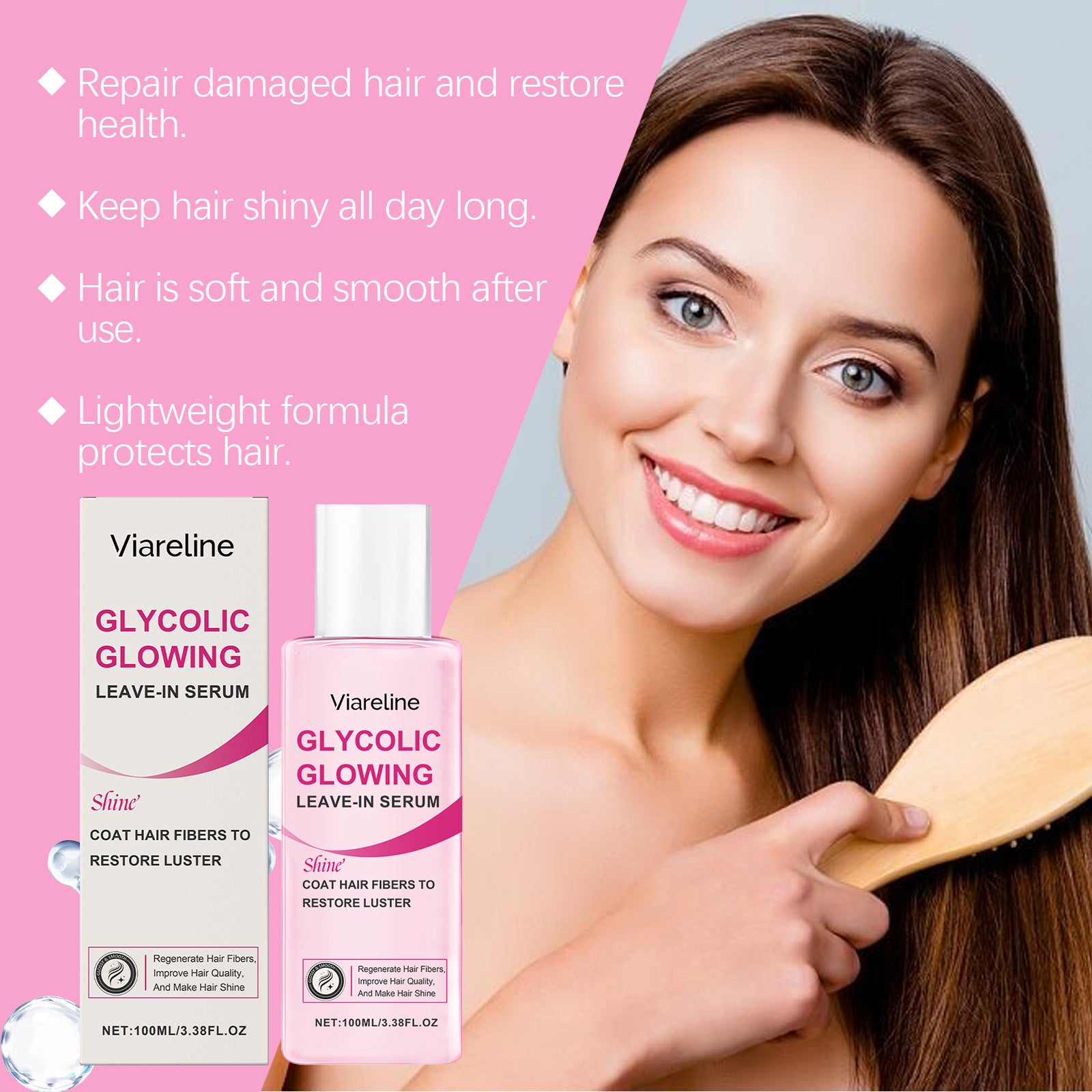 Viareline Leave-In Hair Care Essence Hydrating Smooth And Improving Frizz Daily Scalp Care Essence