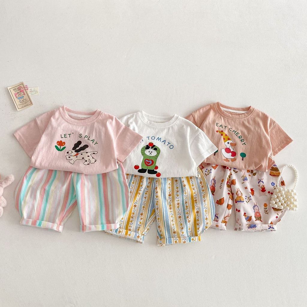Girls' Anti-mosquito Pants Striped Floral Casual Pants