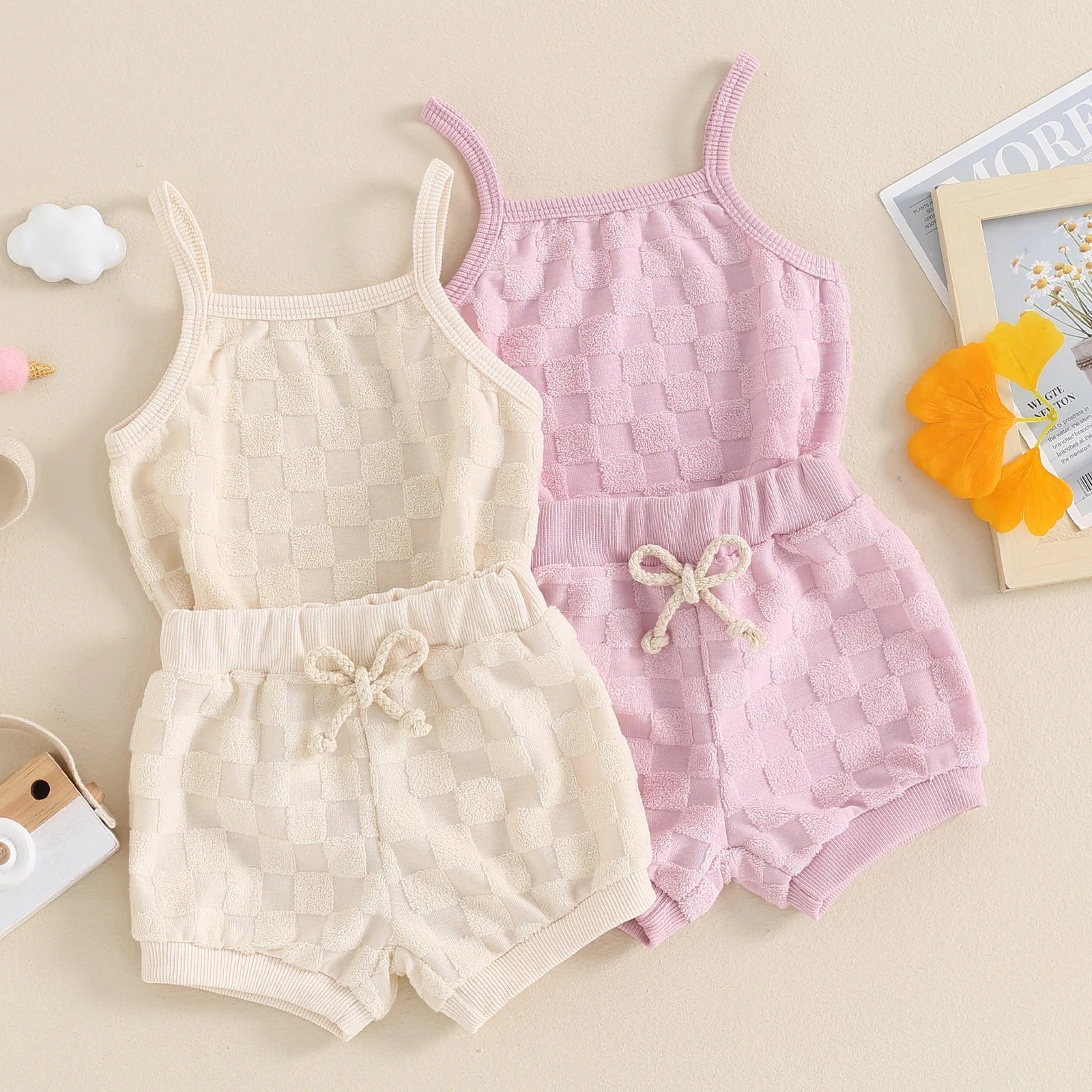 Girls Summer Vest Shorts Set