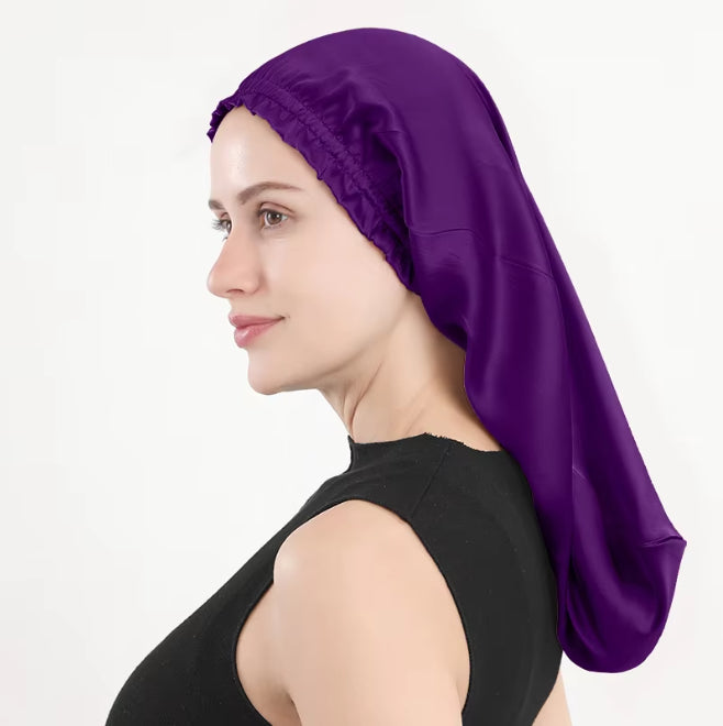 Sleeping cap mulberry silk long hair cap fungus side length cylindrical cap