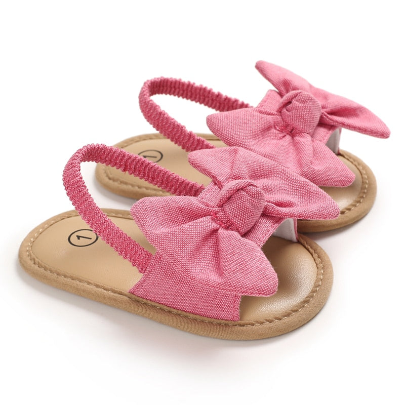 Baby Girls Bow Knot Sandals Cute Summer Soft Sole Flat Princess Shoes Infant Non-Slip First Walkers