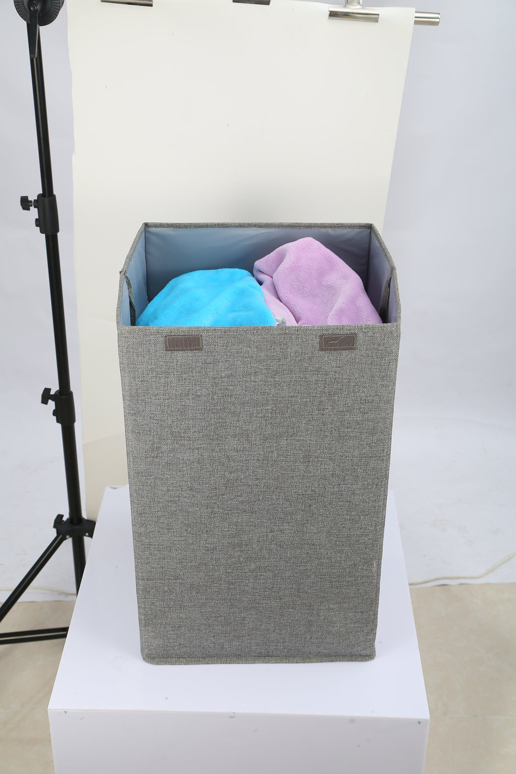 1Pc Foldable Laundry Hampers Washing Clothes Laundry Basket With Lid Handles Storage Organizer