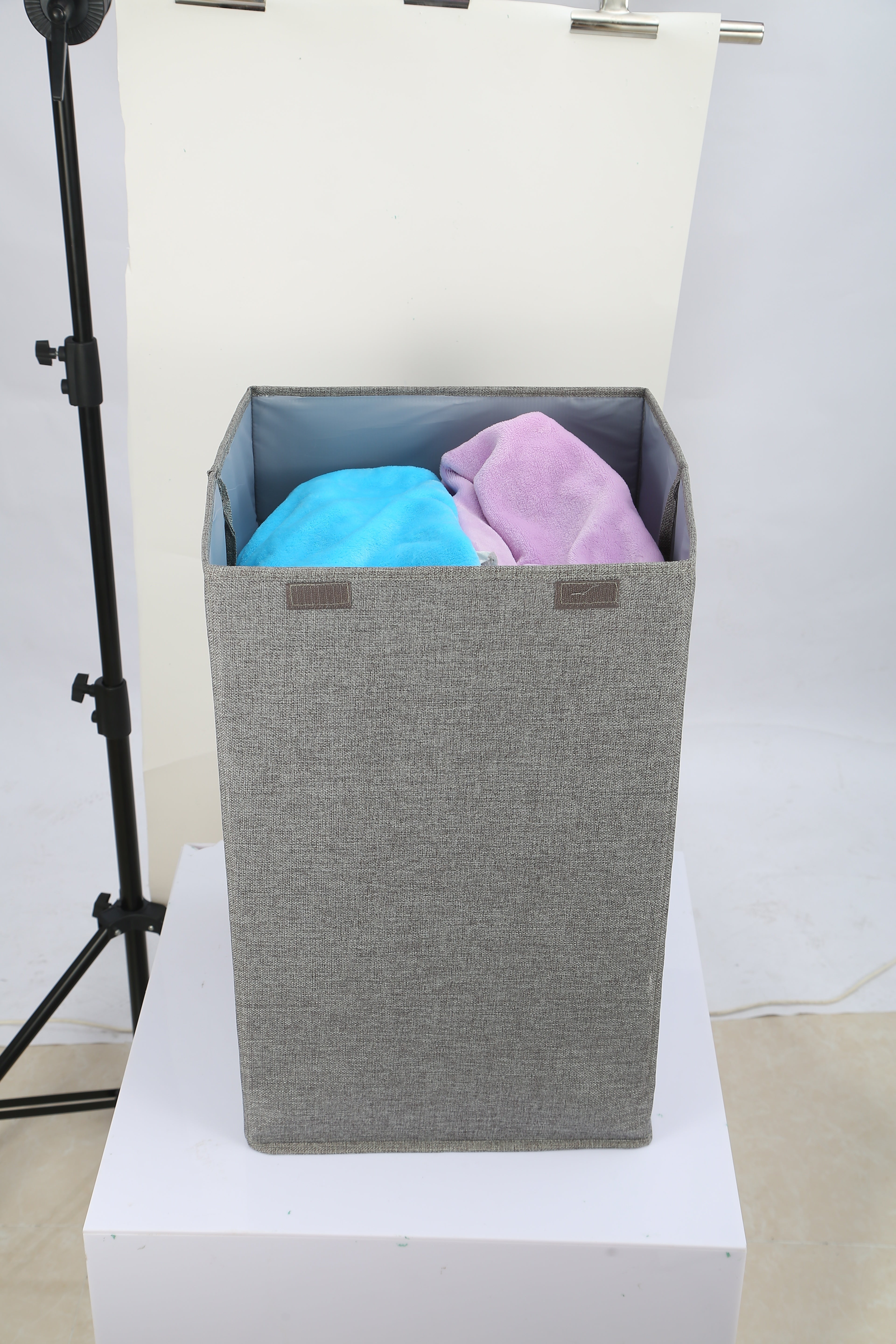 1Pc Foldable Laundry Hampers Washing Clothes Laundry Basket With Lid Handles Storage Organizer