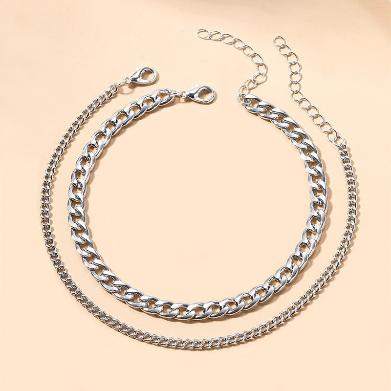 Fashion Simple Chain Double-circle Anklet Women