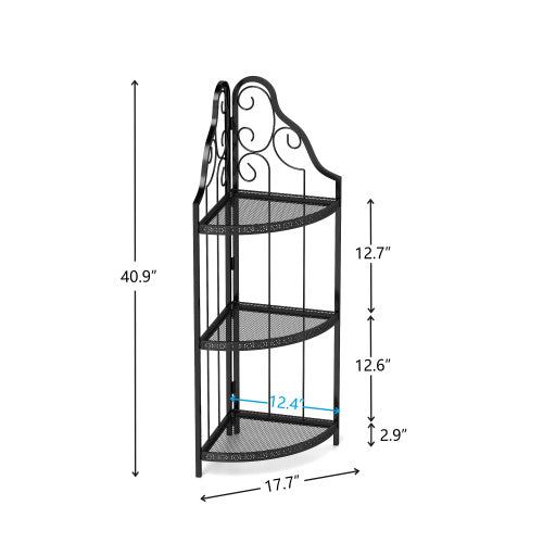 3-Tier Corner Open Shelf,Bookcase Freestanding Shelving Unit