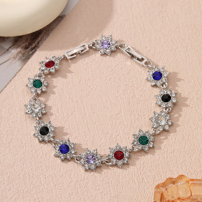 Affordable Luxury Style European And American Colored Gems Bracelet