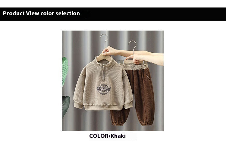 Boys' Minimalist Printed Hoodie And Pants Set