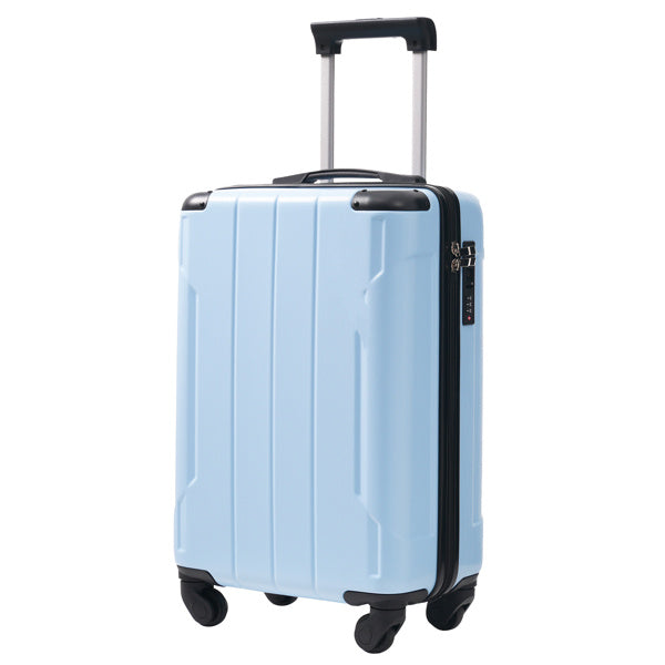 20-Inch Hardshell Carry-On Luggage, Lightweight Durable ABS Suitcase With Spinner Wheels, Built-in TSA Lock, 2 Packing Cubes, Skyblue