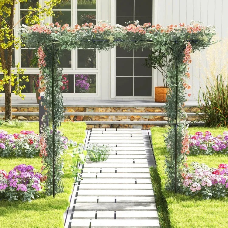 81 Inch Garden Arbor Metal Archway For Climbing Plants