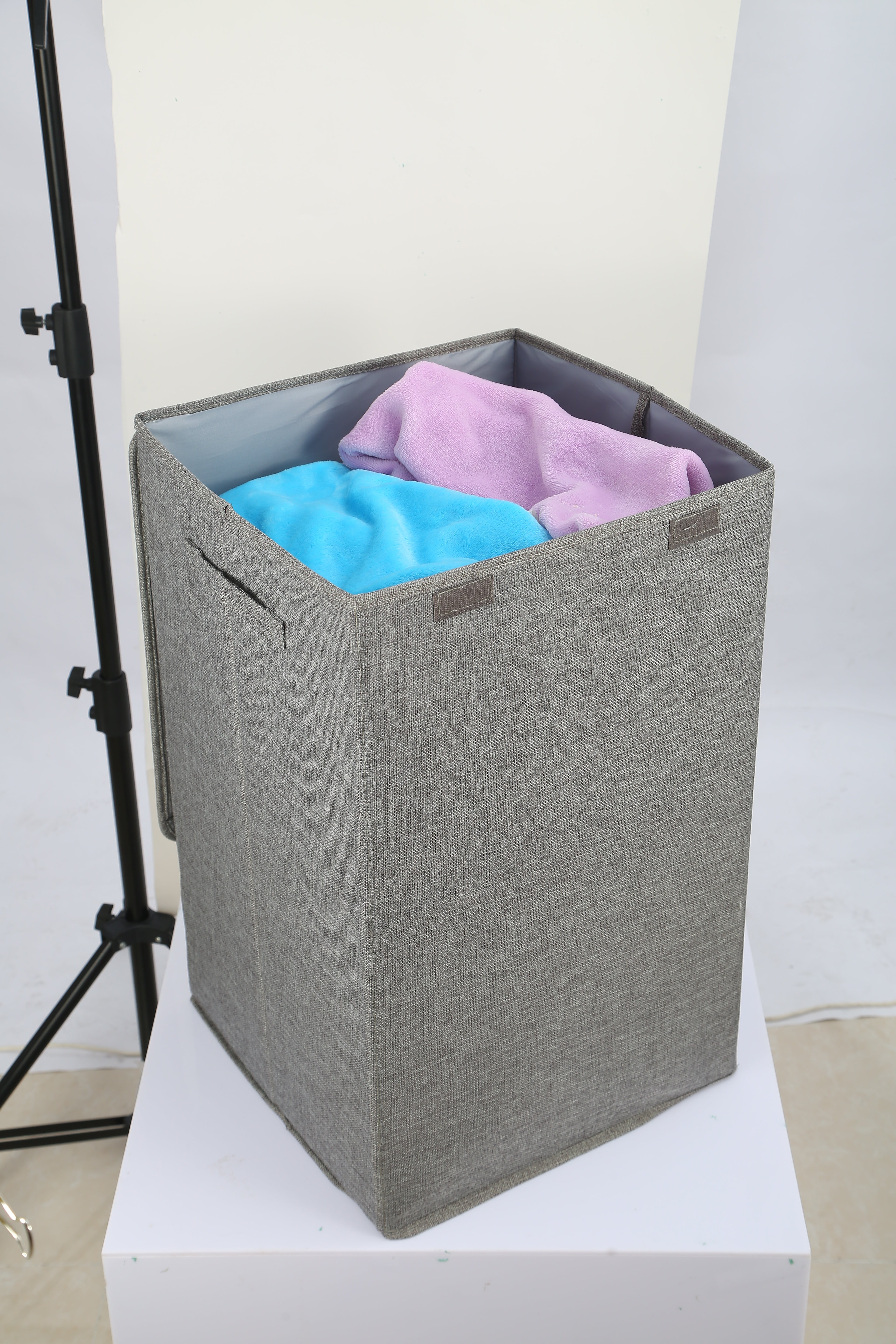 1Pc Foldable Laundry Hampers Washing Clothes Laundry Basket With Lid Handles Storage Organizer