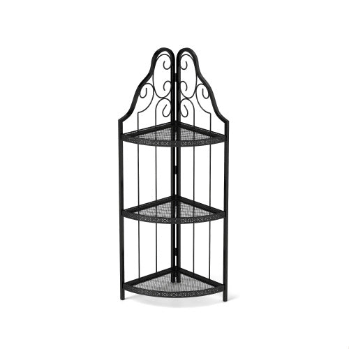 3-Tier Corner Open Shelf,Bookcase Freestanding Shelving Unit