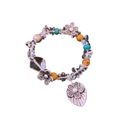 Retro Ethnic Style Gravel Flower Bracelet Fashion Personality High Sense Bracelet Exquisite Minority All-match Bracelet For Women