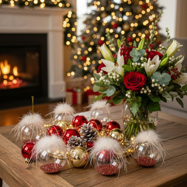 6PCS Set Glass Christmas Ornaments Decorative Hanging Balls For Tree & Holiday Party Decor Festive Home Decorations FBA Shipment