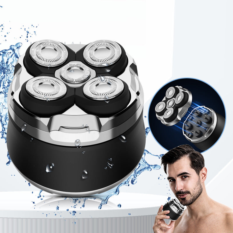 Full body wash 5-point shaver men's rechargeable shaver beard razor bald head machine