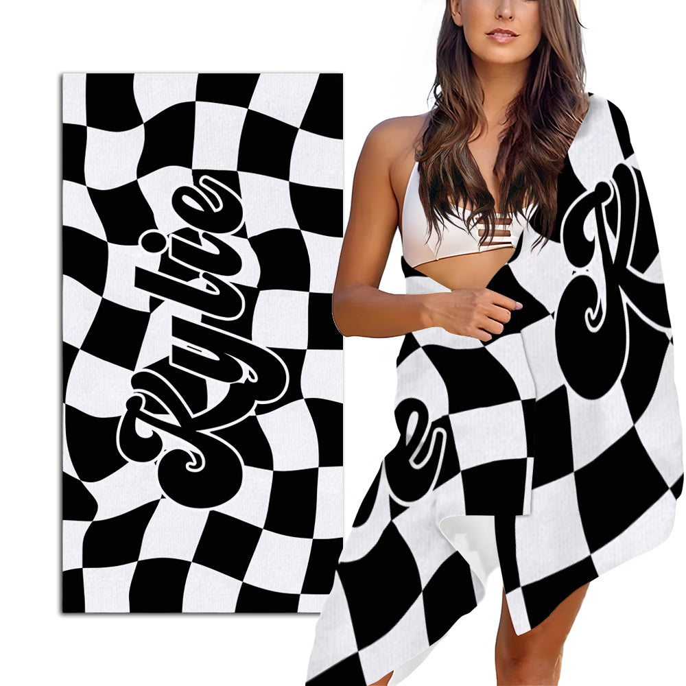 Customized beach towels super absorbent swimming towels personalized with your name