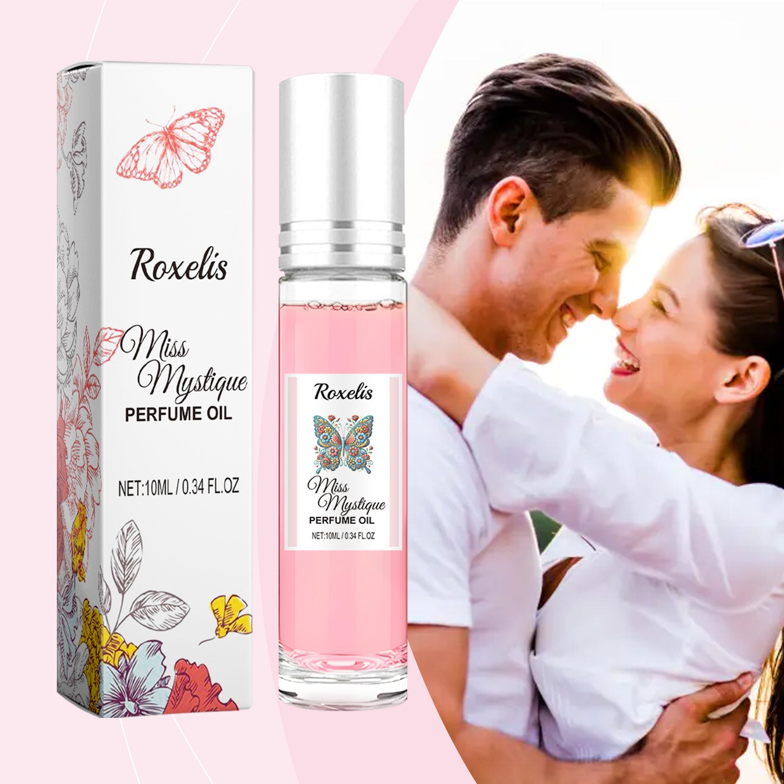 Roxelis Rolling Rose Perfume Portable Vial Perfume Charming Charm Natural Fresh Long-Lasting Pheromone Fragrance