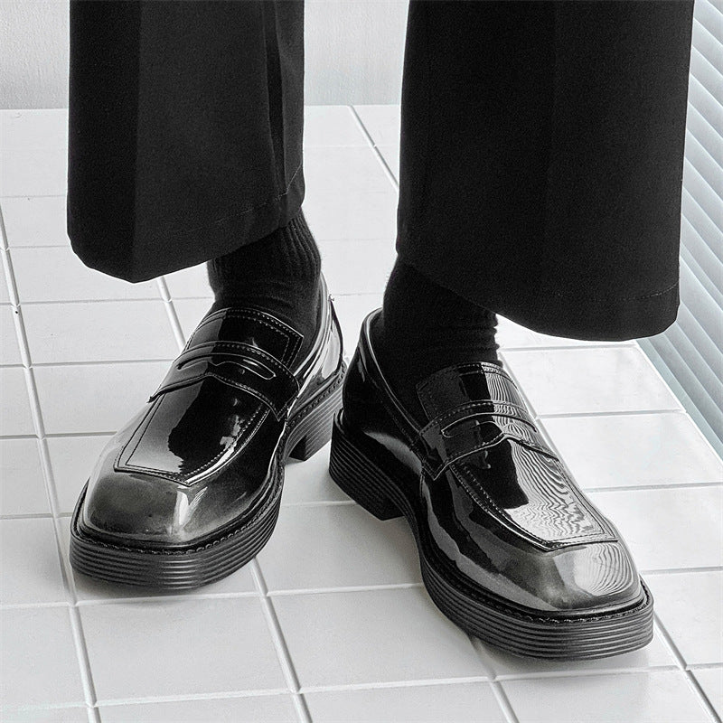 Hong Kong Style Thick-soled British Style Leather Shoes Spring And Autumn Single-layer Shoes