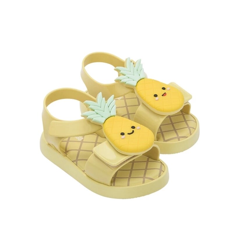 Mini Melissa Girls Sandals Jelly Cartoon Watermelon Shoes Baby Girls Sandals Anti-Skid Melissa Beach Sandals Kids Shoes