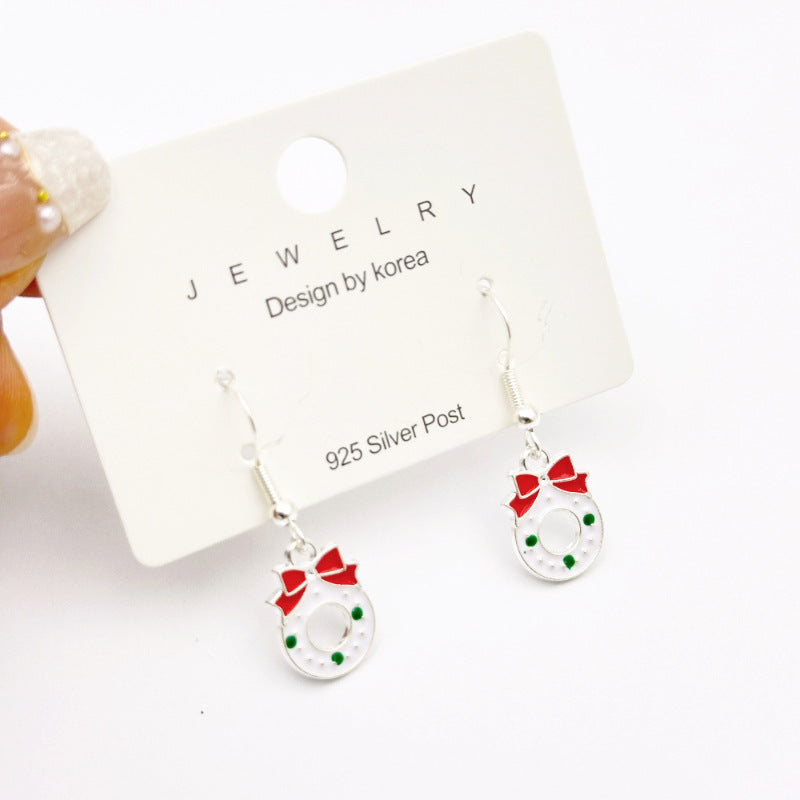 New Red Bow Handmade Beaded Ear Stud Necklace Bracelet