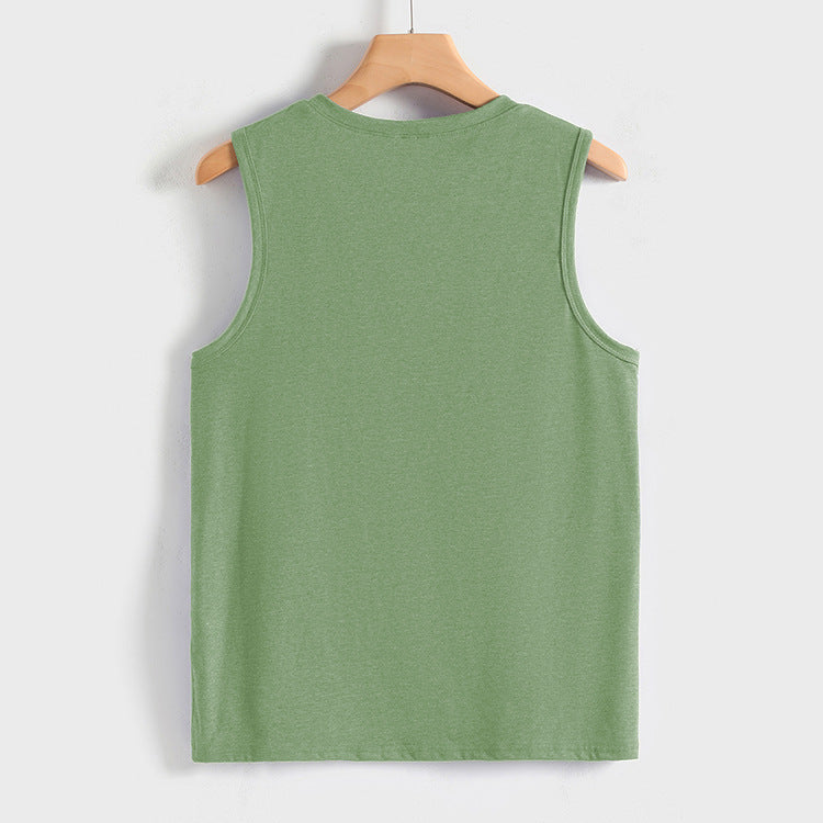 Womens Tank Tops Crew Neck Sleeveless Tshirts Solid Color Casual Loose Fit Tee Shirts