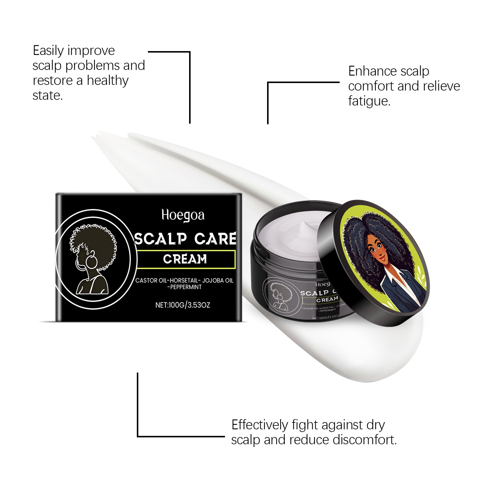 Hoegoa Scalp Care Cream Daily Gentle Care To Improve Dry Hair And Nourish Hair Smooth Luster