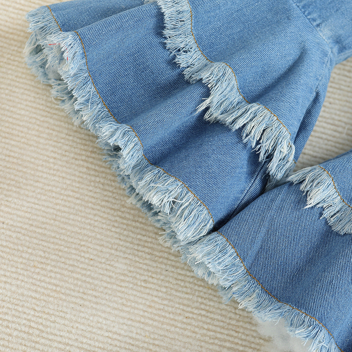 Girls' Top Denim Flared Pants Set