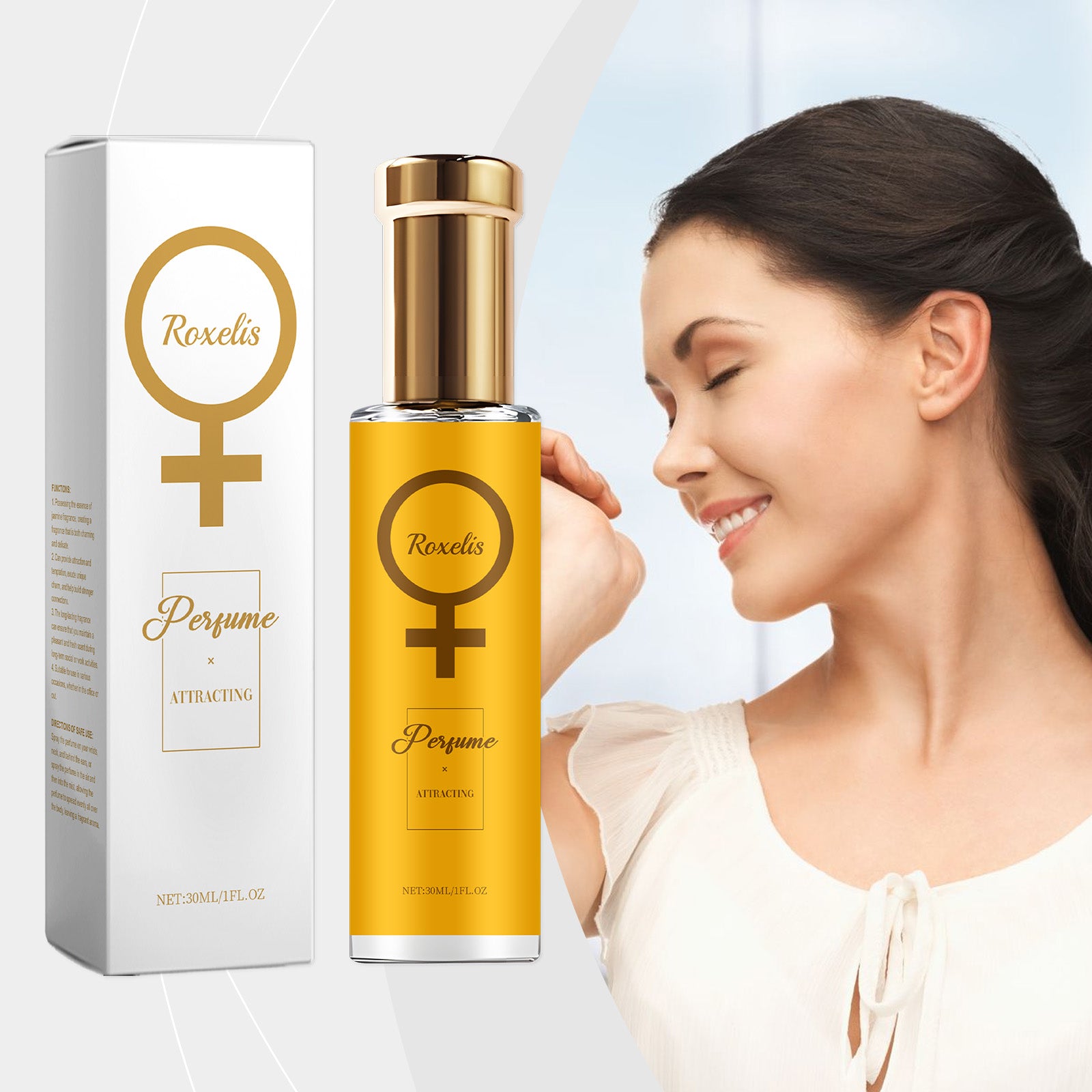 Roxelis Jasmine Women's Perfume Delicate Light Floral Tone Exudes Charm Natural Fresh Fragrance Lasting Fragrance Perfume