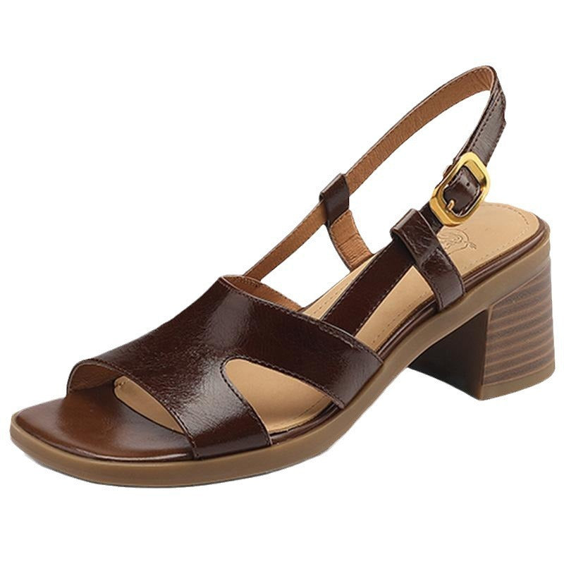 Leisure Commute New Square Toe Open Toe Sandals For Women