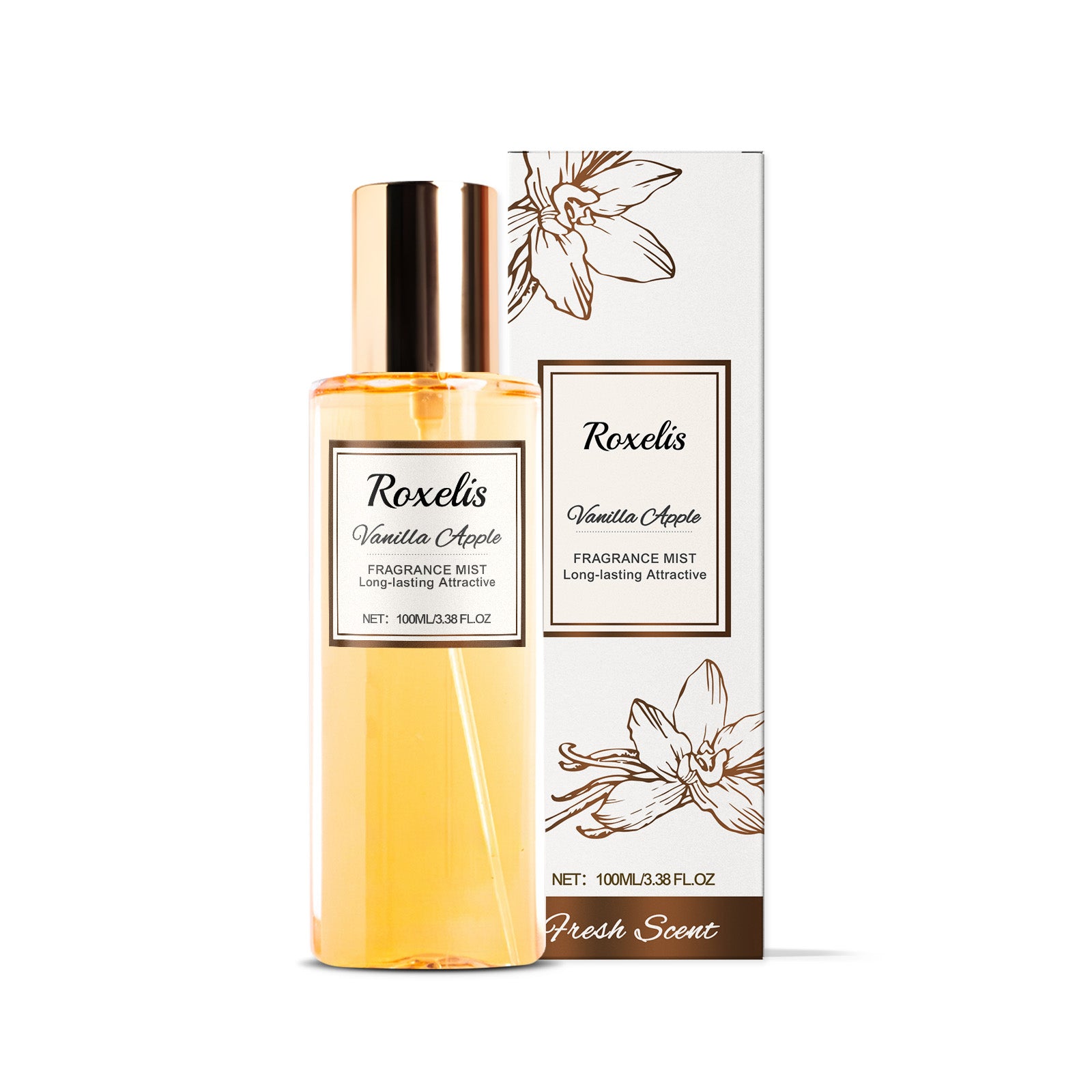 Roxelis Vanilla Apple Romantic Body Fragrance Niche Fresh Scent Body Stay Fragrance Light Fragrance Perfume Body Spray