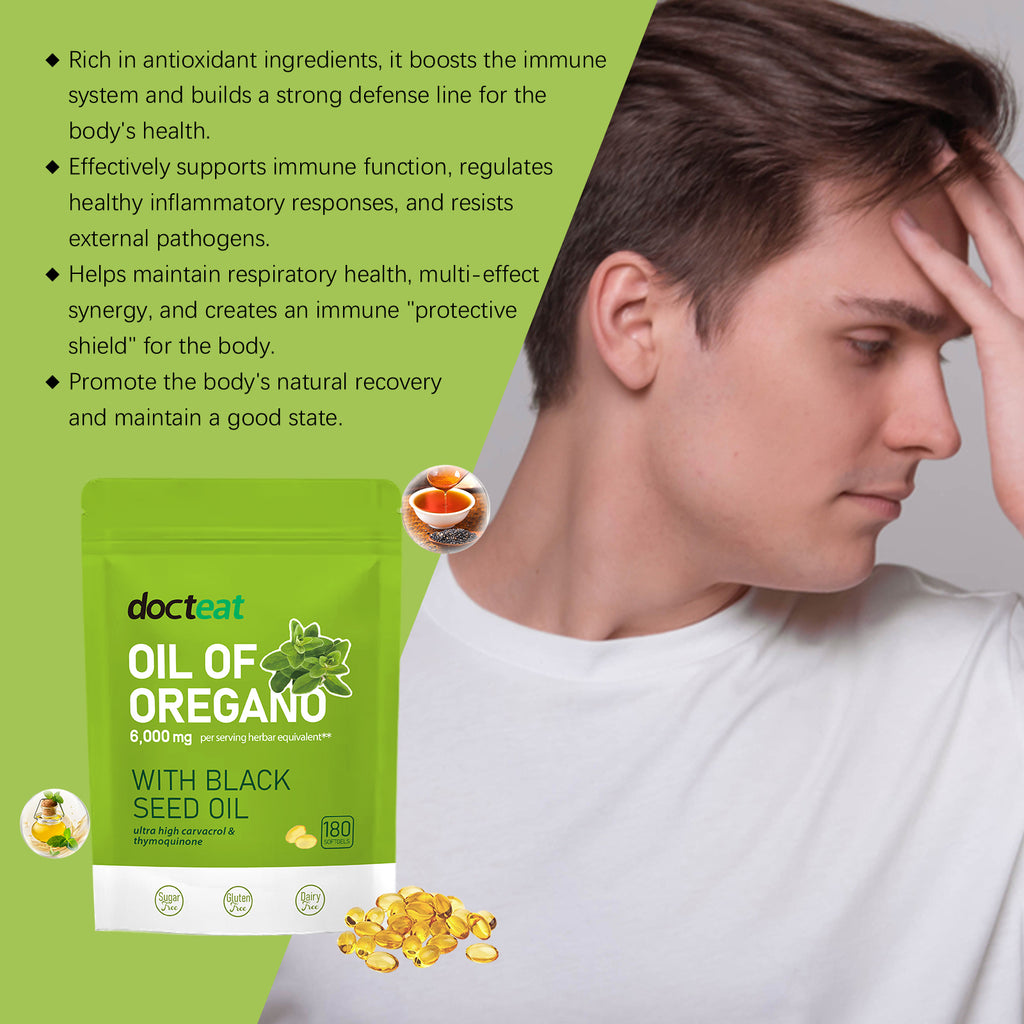Docteat Oregano Oil Capsules Body Care Enhances Overall Vitality Pure Formula Daily Nutritional Supplement
