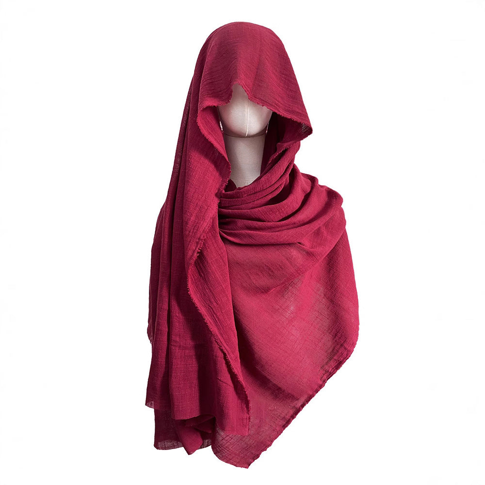 Medieval Retro Bamboo Fiber Linen Fabric Middle Eastern Cloak Missionary Scarf Knight Neck Warmer Arabic Style Headscarf