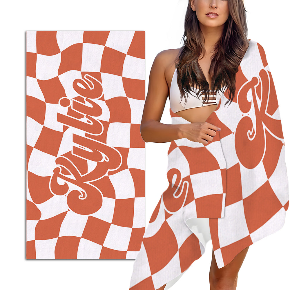 Customized beach towels super absorbent swimming towels personalized with your name