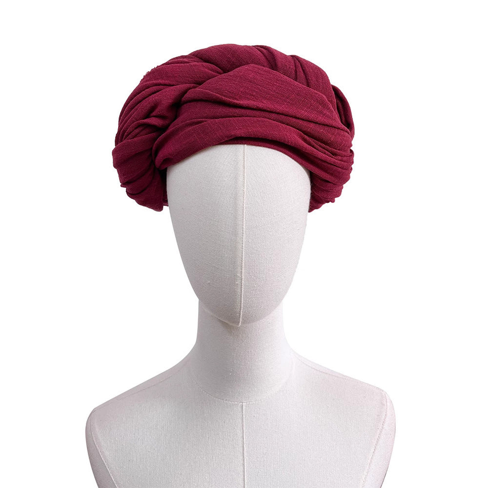 Medieval Retro Bamboo Fiber Linen Fabric Middle Eastern Cloak Missionary Scarf Knight Neck Warmer Arabic Style Headscarf