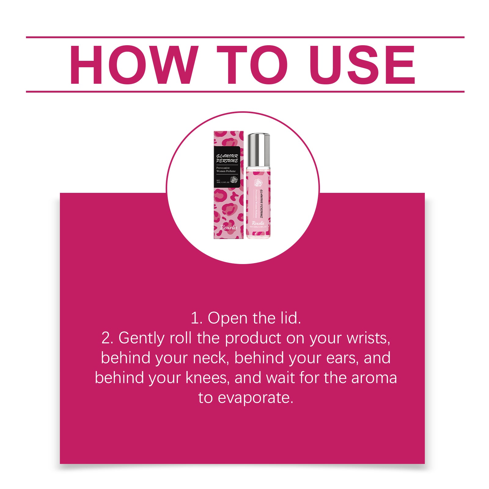 Roxelis Ladies' Roll-On Perfume, Niche Fresh Unique Fragrance Confident Charm Elegant Temperament To Enhance The Ball Perfume