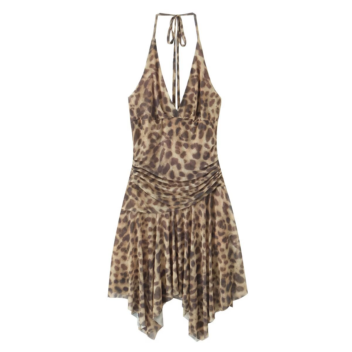 Women's American Retro Hot Girl Sexy Leopard Print Dress