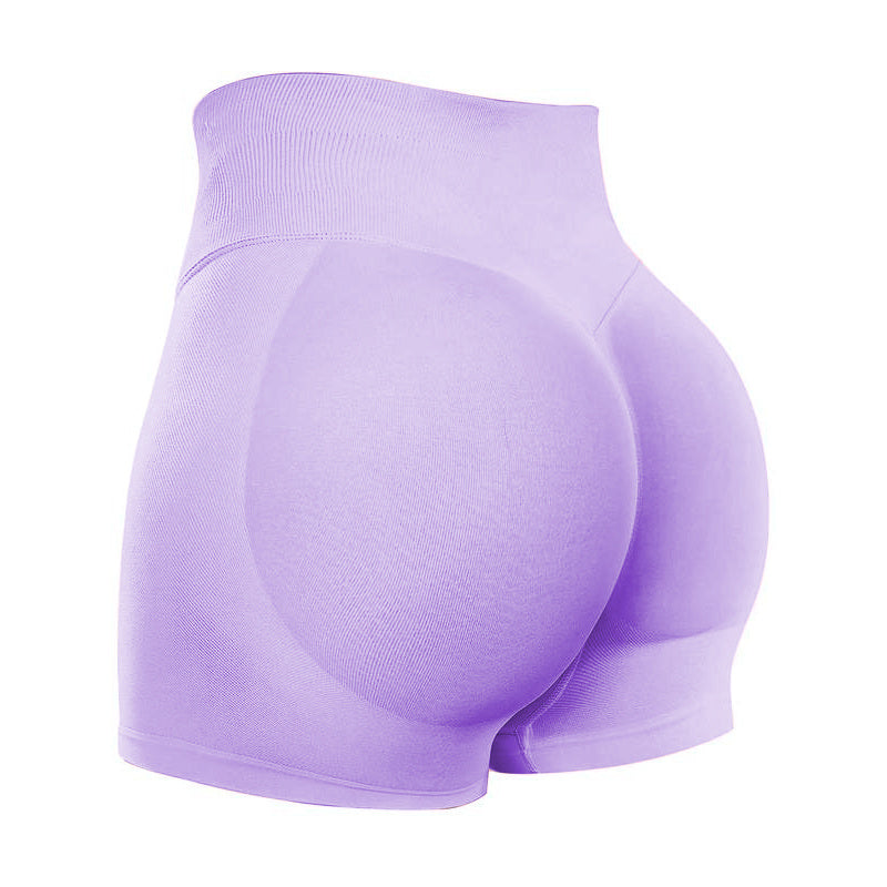 Women's Solid High Waist Sports Shorts, Breathable And Comfortable Tight Shorts With High Elasticity, Fitness Shorts, Women's Sportswear Worn Indoors And Outdoors