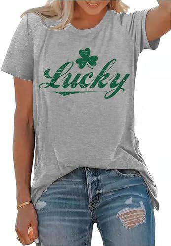 Patricks Day Shirts For Women Irish Shamrock Tshirts Gra