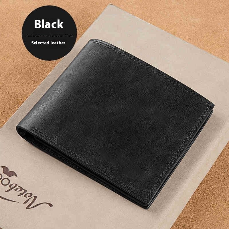 Men's Wallet Short Authentic Leather Tactile Feel