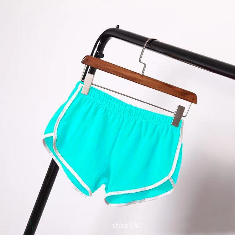 Solid Color Breathable Workout Shorts Women's Candy Color Hot Pants Shorts