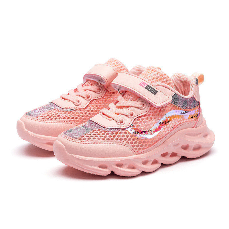 Three-layer mesh girls sneakers