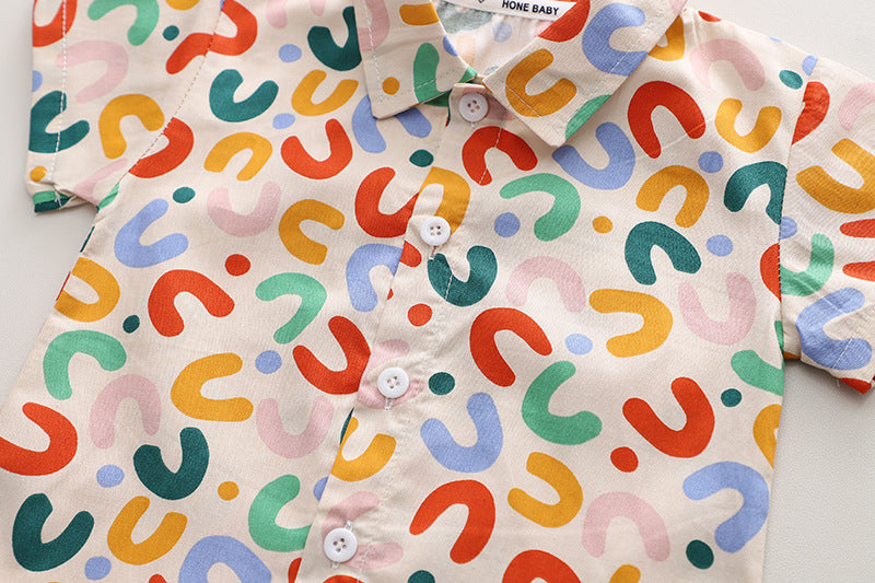 Boy Summer Clothing Shirt And Shorts Suit